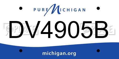 DV4905B Michigan License Plate