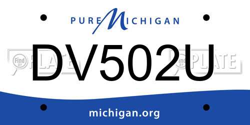 DV502U Michigan License Plate