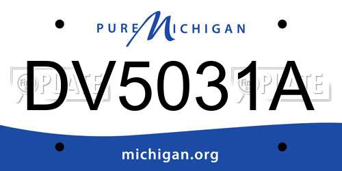 DV5031A Michigan License Plate
