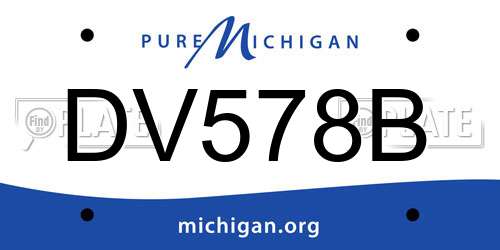 DV578B Michigan License Plate