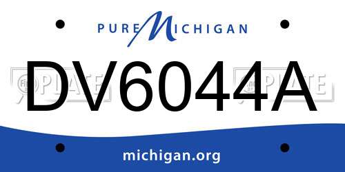 DV6044A Michigan License Plate