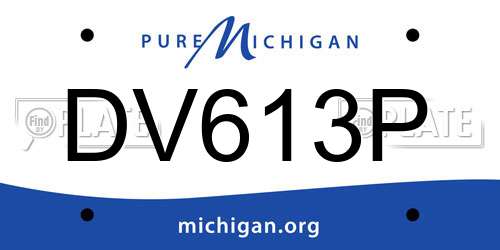 DV613P Michigan License Plate