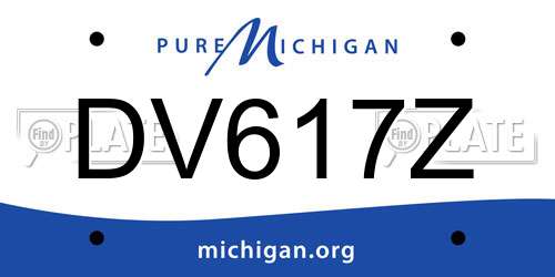 DV617Z Michigan License Plate