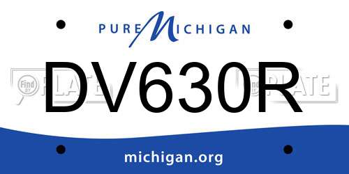 DV630R Michigan License Plate