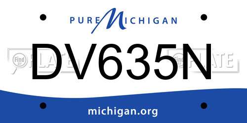 DV635N Michigan License Plate