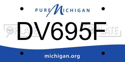 DV695F Michigan License Plate