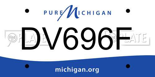 DV696F Michigan License Plate