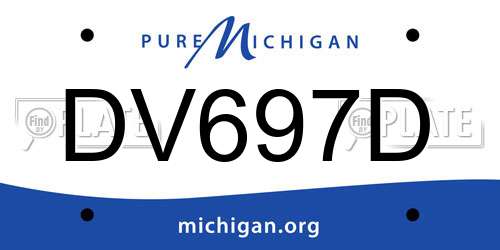 DV697D Michigan License Plate