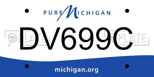 DV699C Michigan License Plate