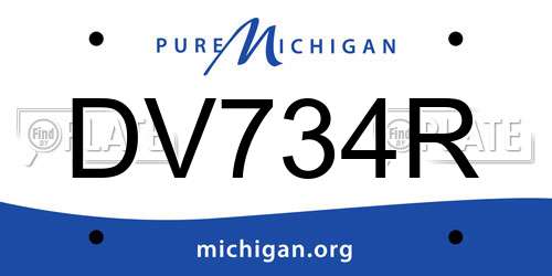 DV734R Michigan License Plate