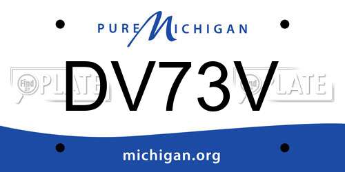 DV73V Michigan License Plate