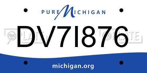 DV7I876 Michigan License Plate