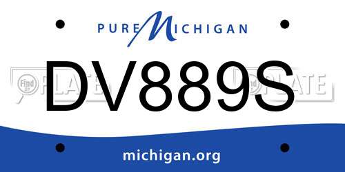 DV889S Michigan License Plate