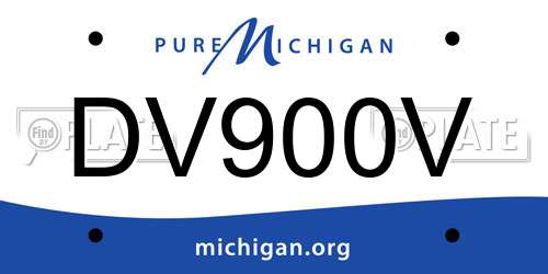 DV900V Michigan License Plate