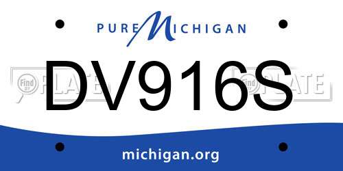 DV916S Michigan License Plate