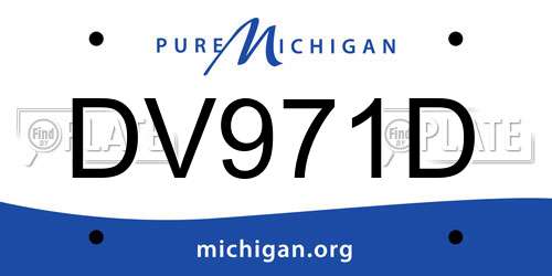 DV971D Michigan License Plate