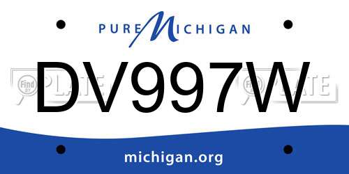 DV997W Michigan License Plate