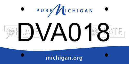 DVA018 Michigan License Plate