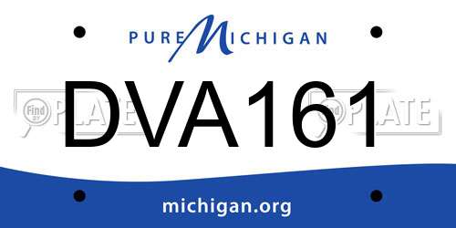 DVA161 Michigan License Plate