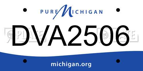 DVA2506 Michigan License Plate