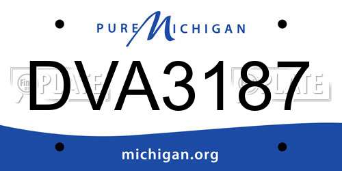 DVA3187 Michigan License Plate