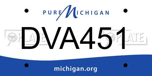 DVA451 Michigan License Plate