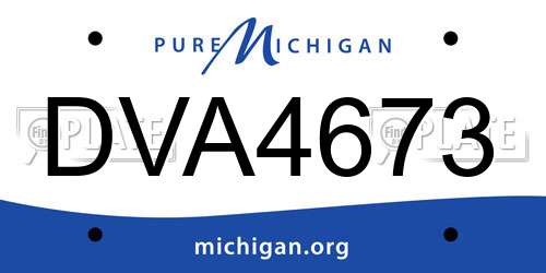DVA4673 Michigan License Plate