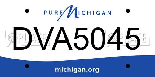 DVA5045 Michigan License Plate