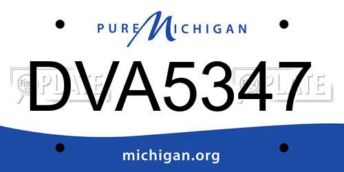 DVA5347 Michigan License Plate