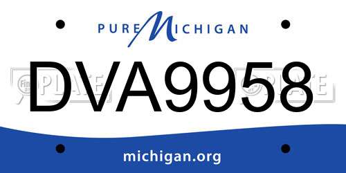 DVA9958 Michigan License Plate