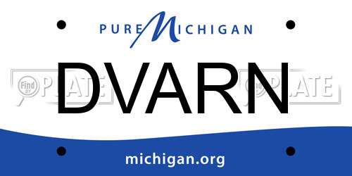 DVARN Michigan License Plate