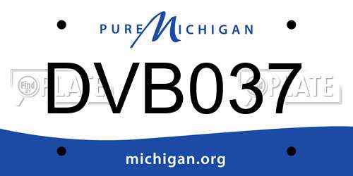 DVB037 Michigan License Plate