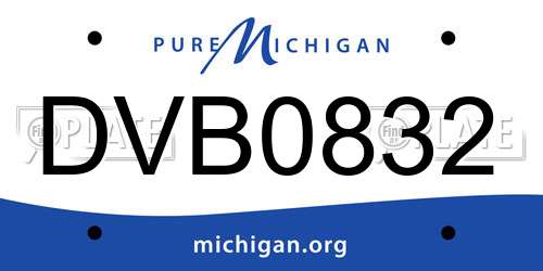 DVB0832 Michigan License Plate