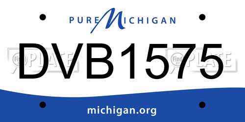 DVB1575 Michigan License Plate