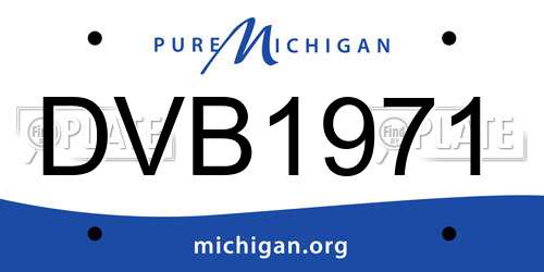DVB1971 Michigan License Plate