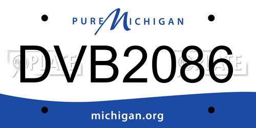 DVB2086 Michigan License Plate