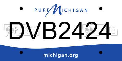 DVB2424 Michigan License Plate