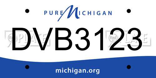 DVB3123 Michigan License Plate