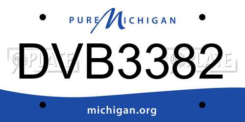 DVB3382 Michigan License Plate