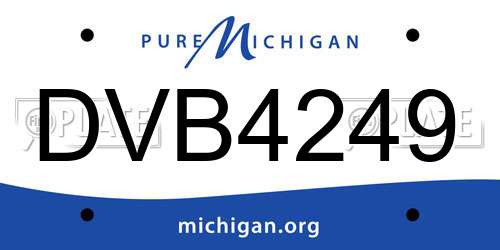 DVB4249 Michigan License Plate