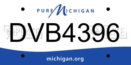 DVB4396 Michigan License Plate