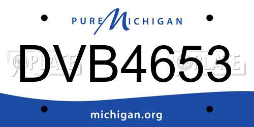 DVB4653 Michigan License Plate