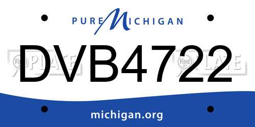 DVB4722 Michigan License Plate