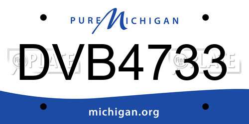 DVB4733 Michigan License Plate