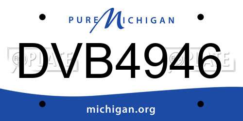 DVB4946 Michigan License Plate