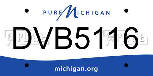 DVB5116 Michigan License Plate