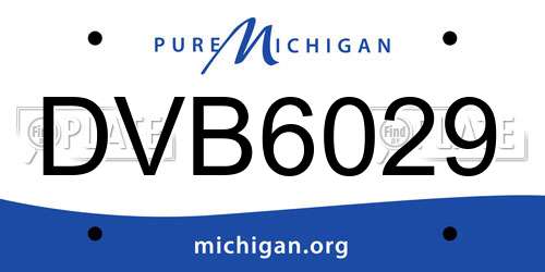 DVB6029 Michigan License Plate