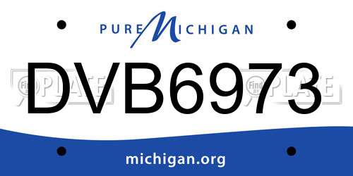 DVB6973 Michigan License Plate