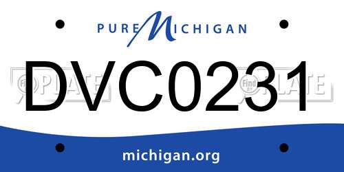 DVC0231 Michigan License Plate