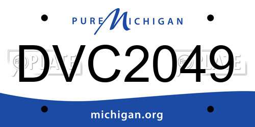 DVC2049 Michigan License Plate